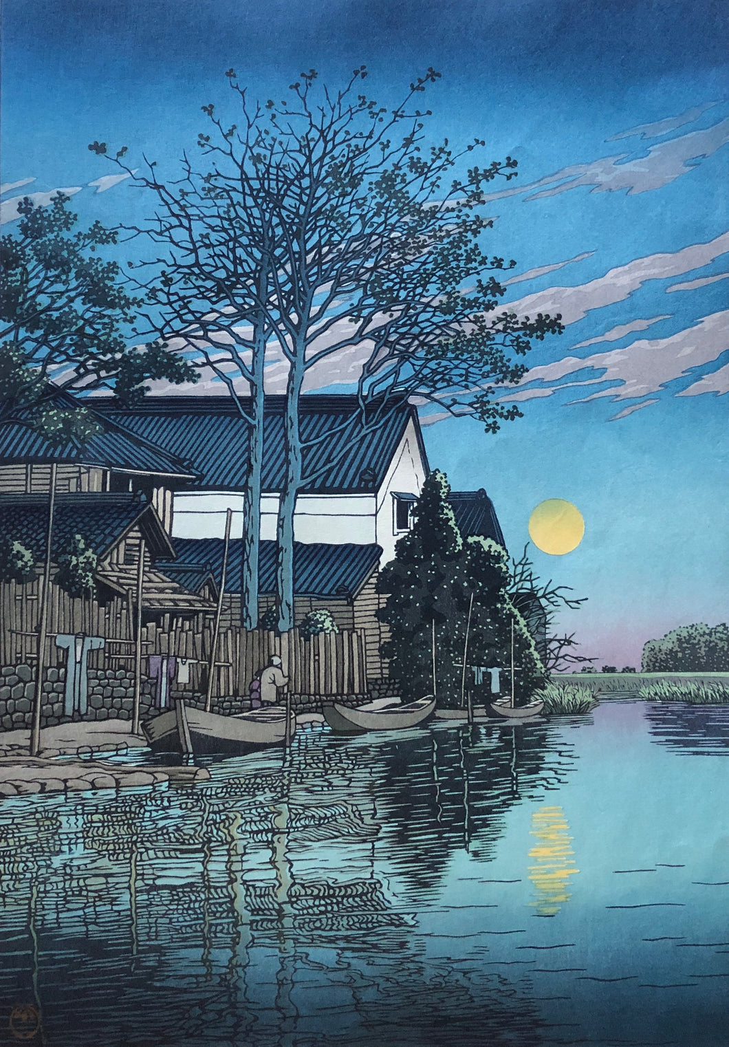 【Genuine guarantee】Kawase Hasui, Dusk at Itako