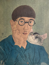 画像をギャラリービューアに読み込む, 【真作保証】藤田嗣治　自画像
