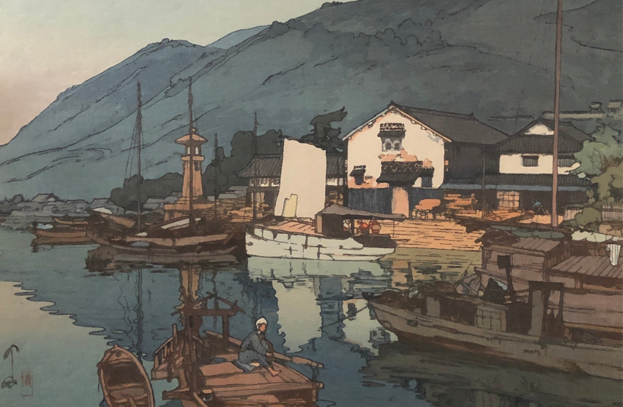 真作保証】吉田博 瀬戸内海 鞆の浦 Yoshida Hiroshi Tomonoura