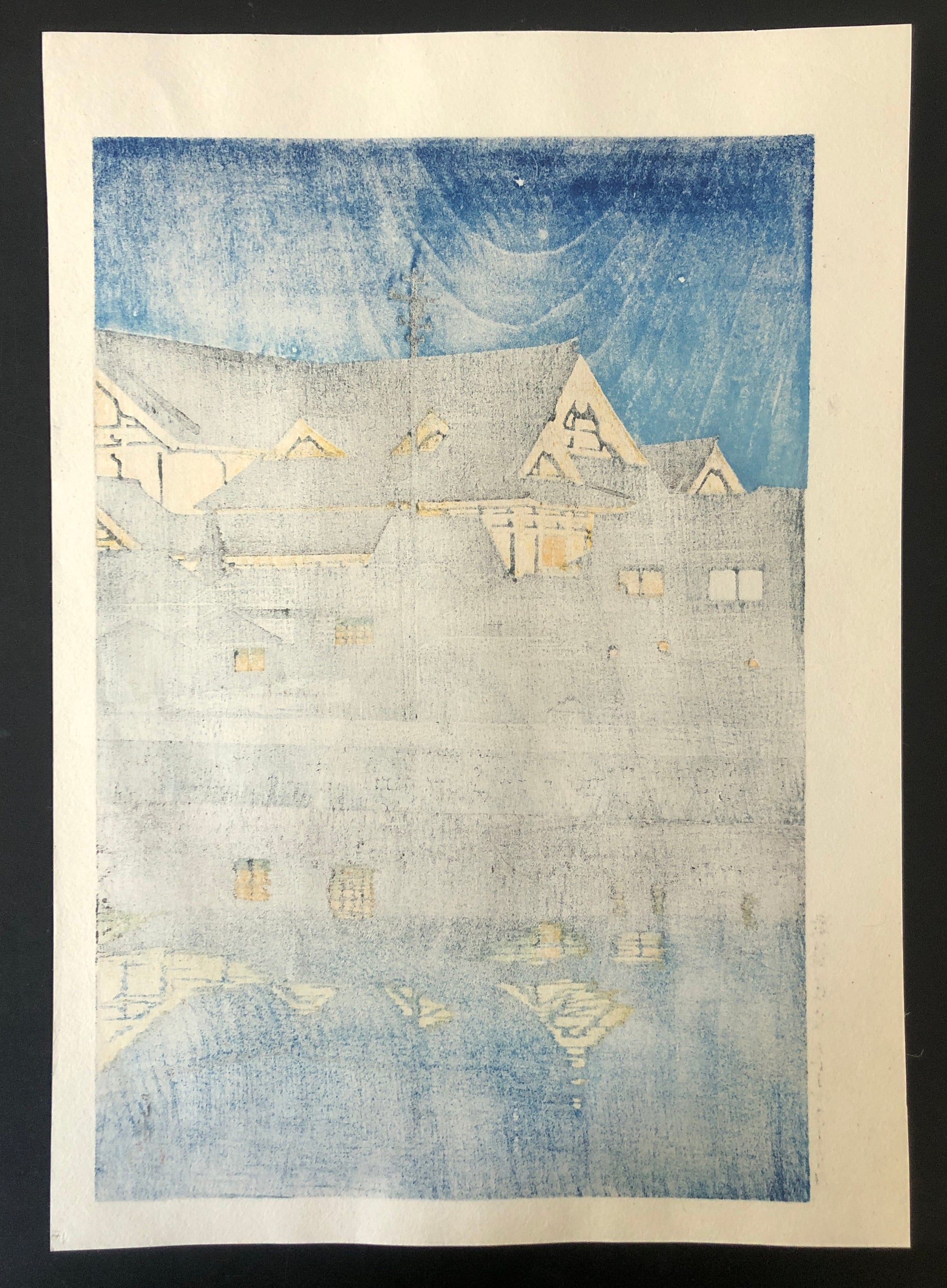 真作保証】川瀬巴水 歌舞伎座 新版画 Kawase Hasui Shinhanga
