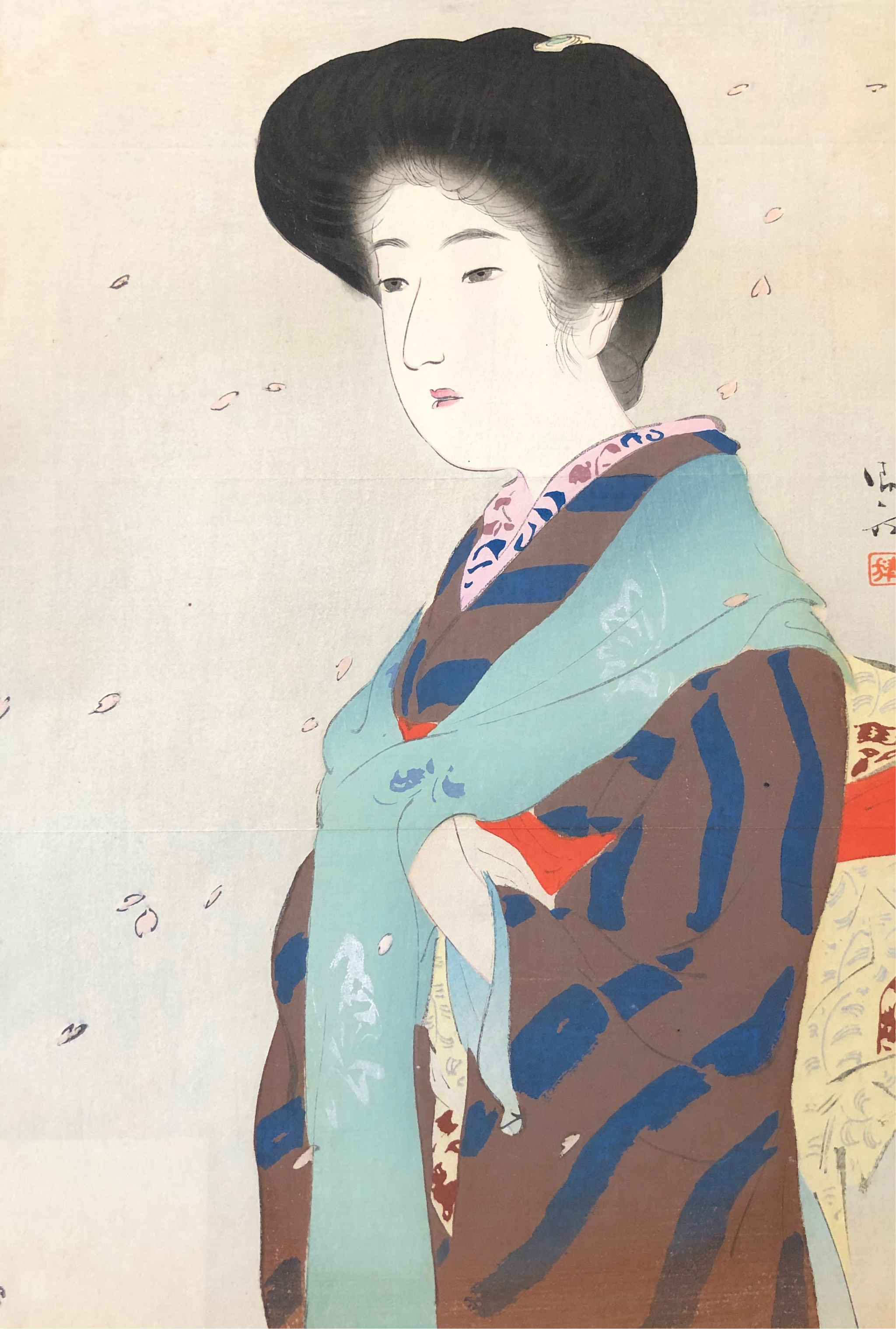 真作保証】鏑木清方 口絵 Kaburaki Kiyokata Japanese woodblock print