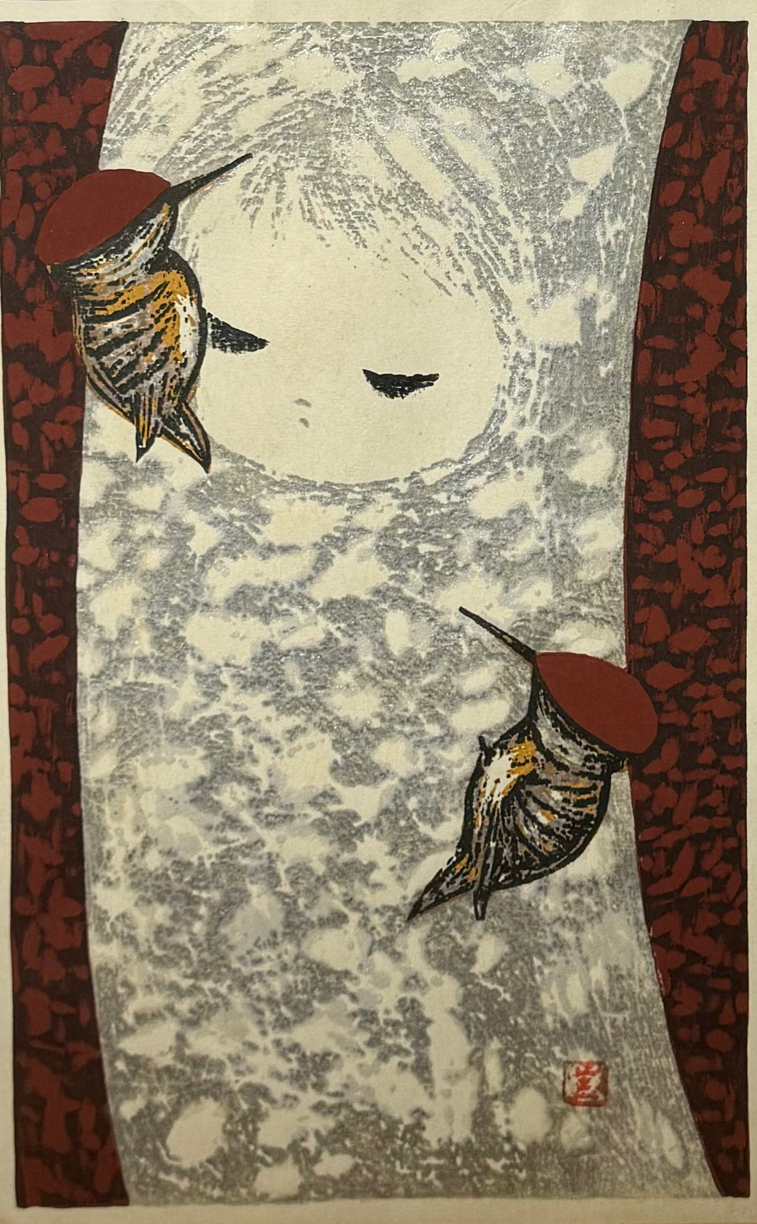 【真作保証】河野　薫　きつつき　
