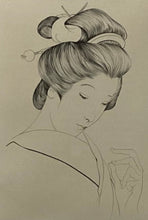 画像をギャラリービューアに読み込む, 【真作保証】藤田嗣治　うつむく芸者
