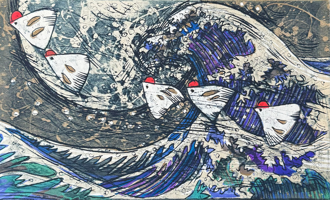 【真作保証】河内成幸　翔べ北斎(Ⅲ)　