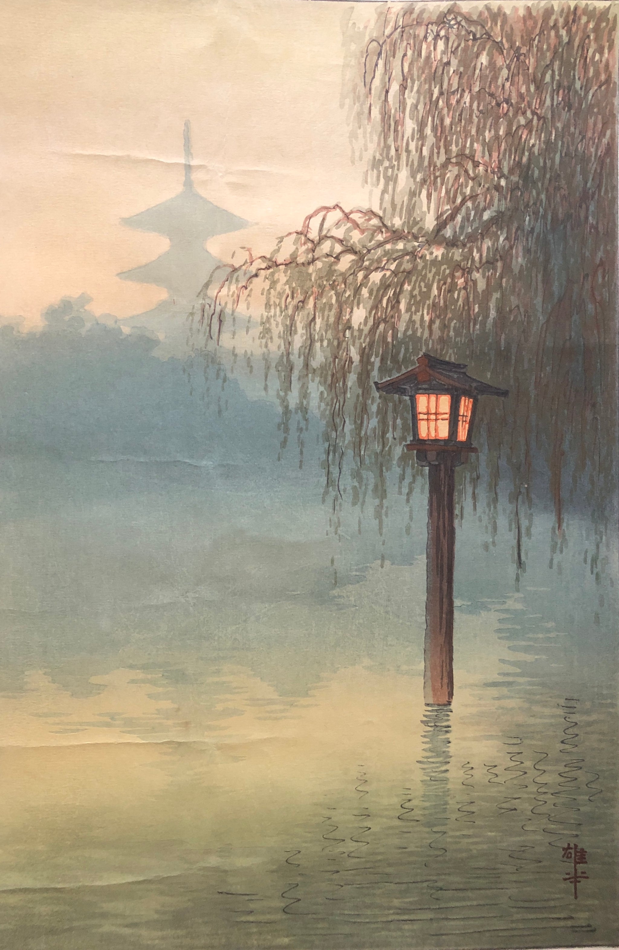 琴塚英一 雪の京都御所 雪景色 手摺り木版画　絵画　内田版 琴塚英一 雪の京都御所 雪景色 手摺り木版画 絵画 内田版