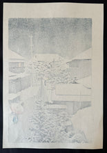 Load image into Gallery viewer, 【Genuine guarantee】 Kawase Hasui, Snow at Dichi, 1925
