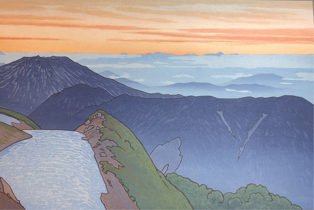 【真作保証】吉田遠志　朝の燕岳　１９５１