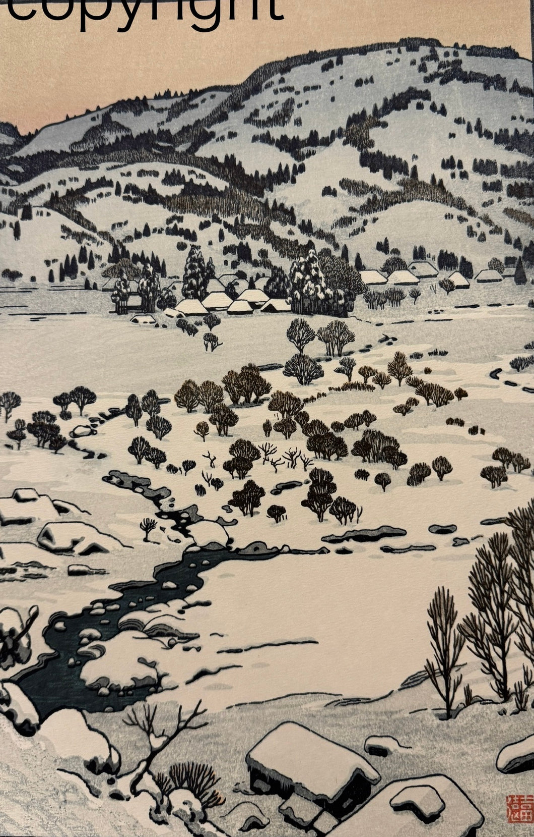 【真作保証】吉田遠志　雪国