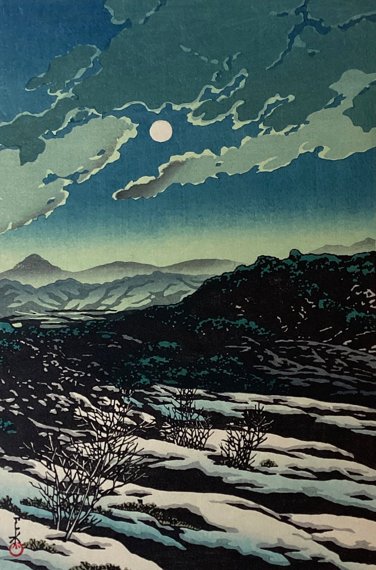 真作保証】川瀬巴水 日本新八景 巴水木版画8葉、山川秀峰2葉 Kawase