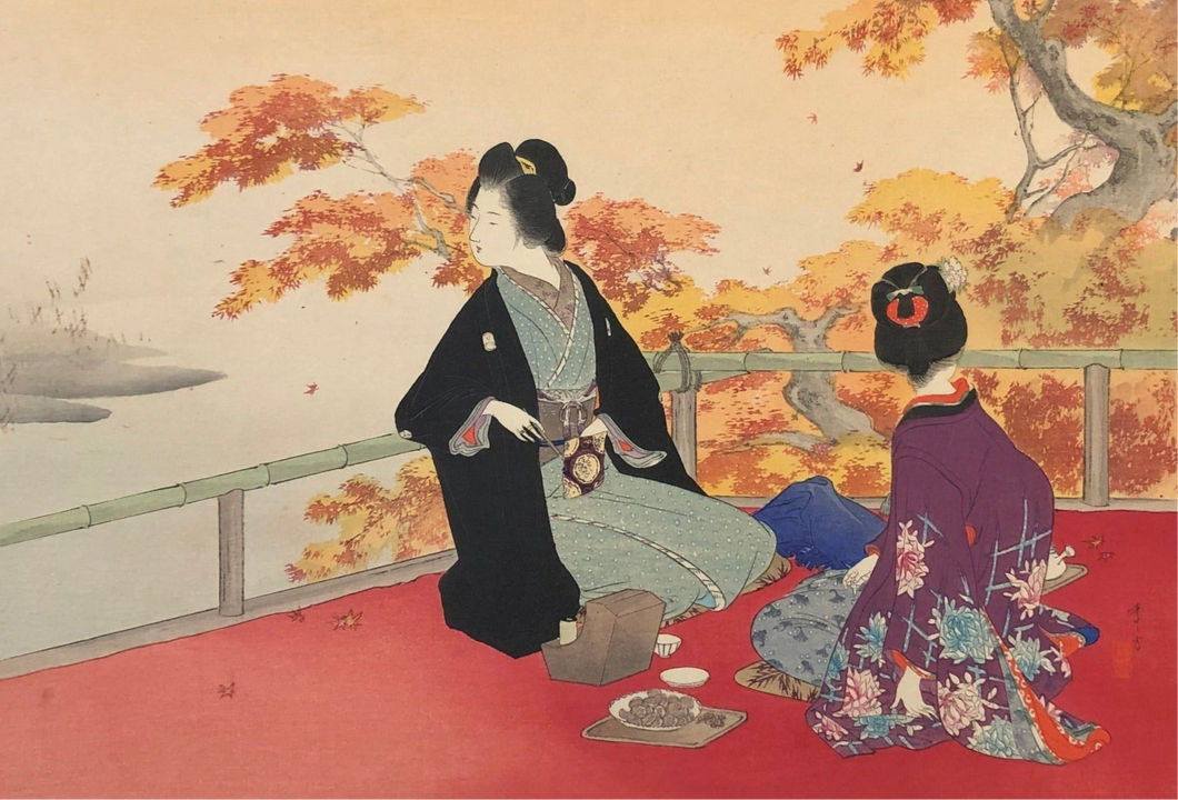 【真作保証】水野年方　都のにしき　紅葉狩