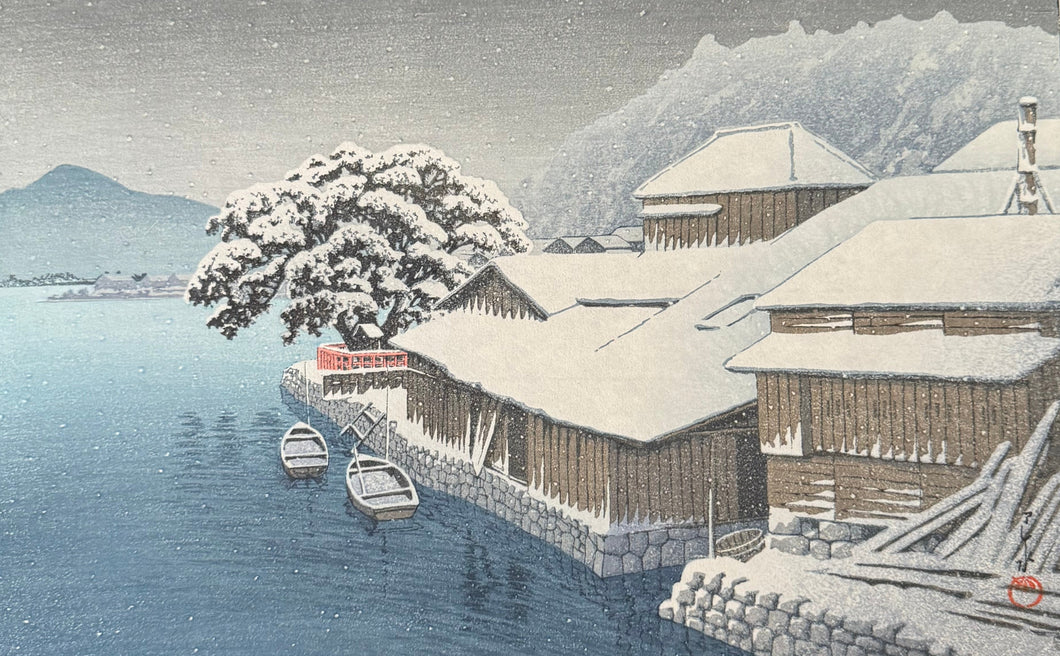 【Genuine guarantee】KAWASE HASUI, ISHINOMAKI IN THE SNOW