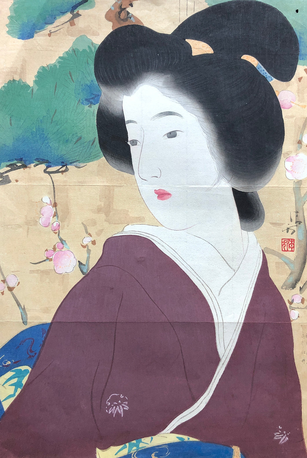 【真作保証】鏑木清方　美人画