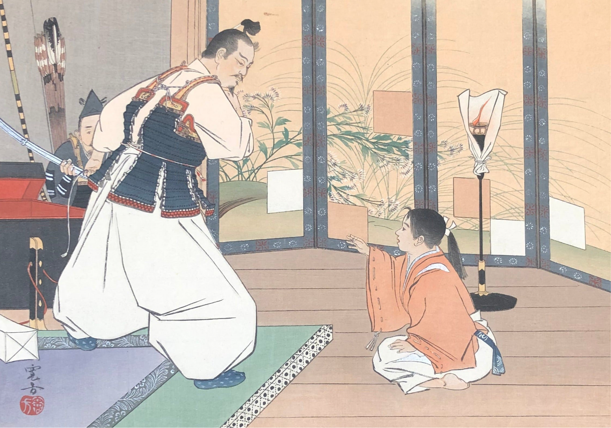 真作保証】荒井寛方 滑稽堂 少年歴史 大友能道 Arai Kanpo Japanese