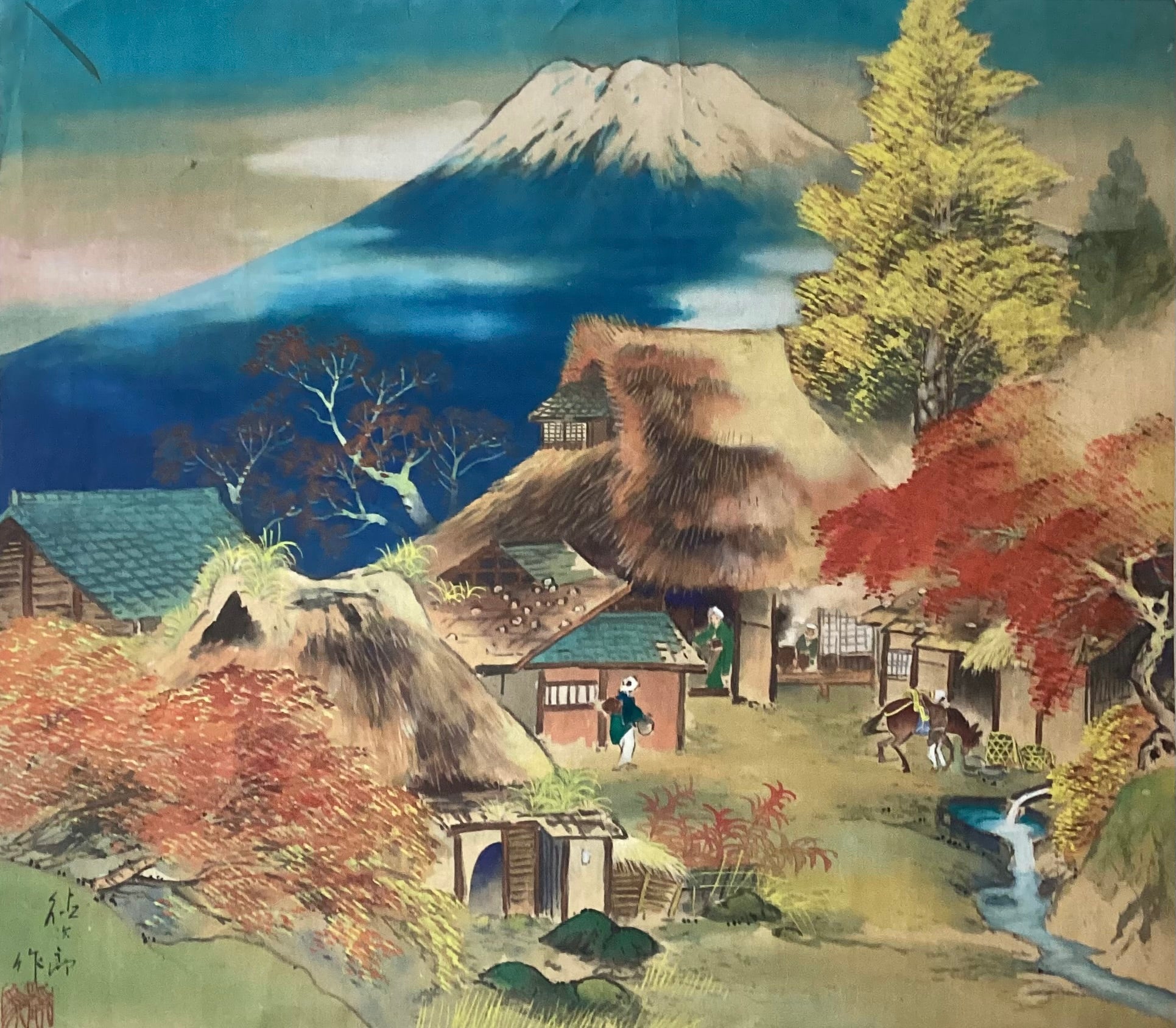 ◇楾◇ 江戸時代絵師 司馬江漢 「風景画」 肉筆油彩8号 名家旧