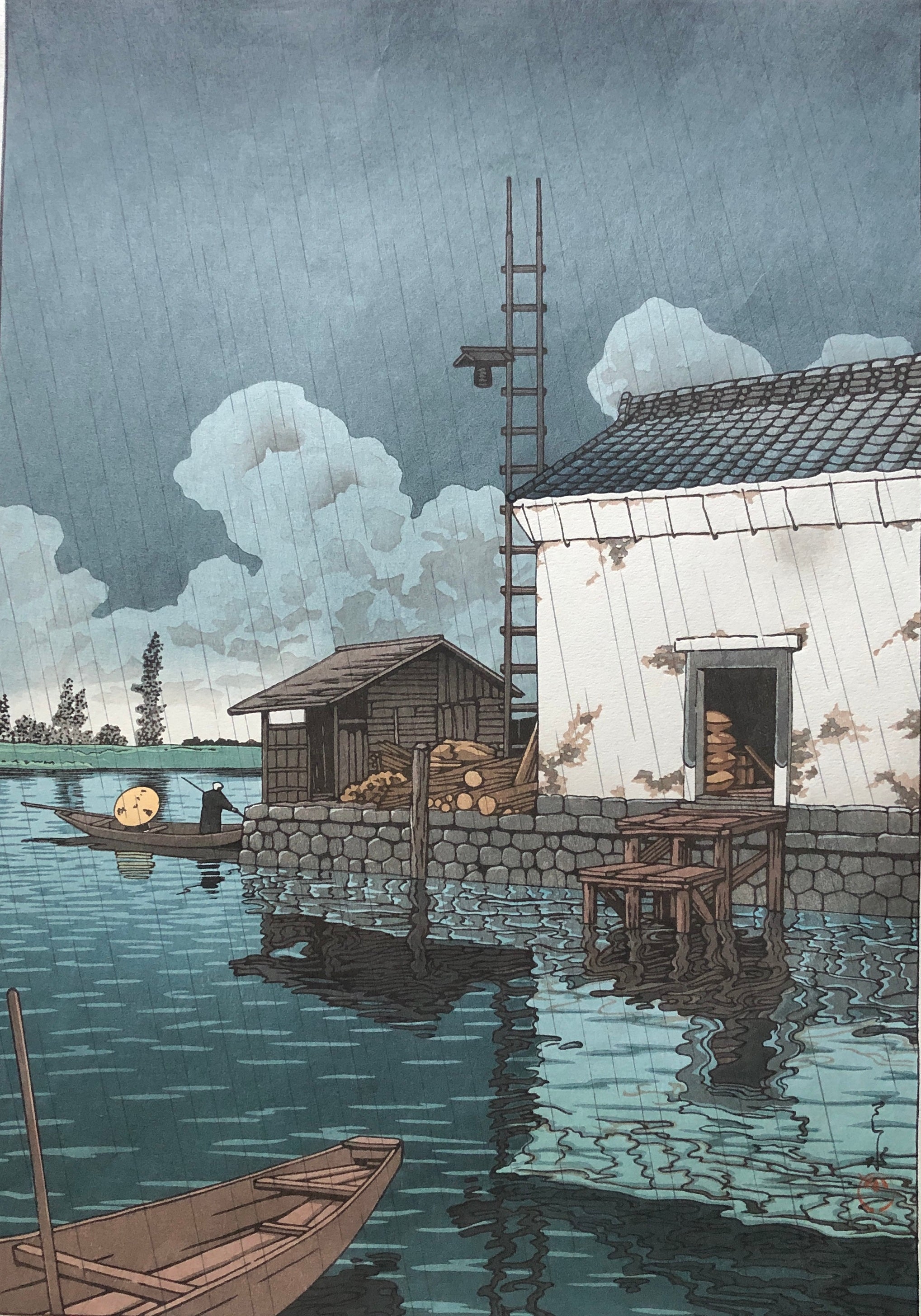 川瀬巴水 河口湖 真作保証｜版画