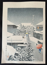 Load image into Gallery viewer, 【Genuine guarantee】 Kawase Hasui, Snow at Dichi, 1925
