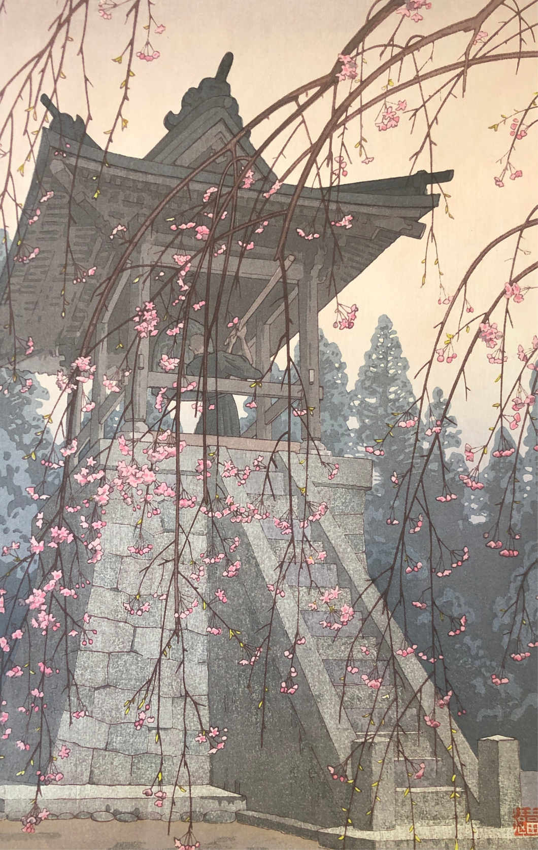 【真作保証】吉田遠志　釣鐘堂