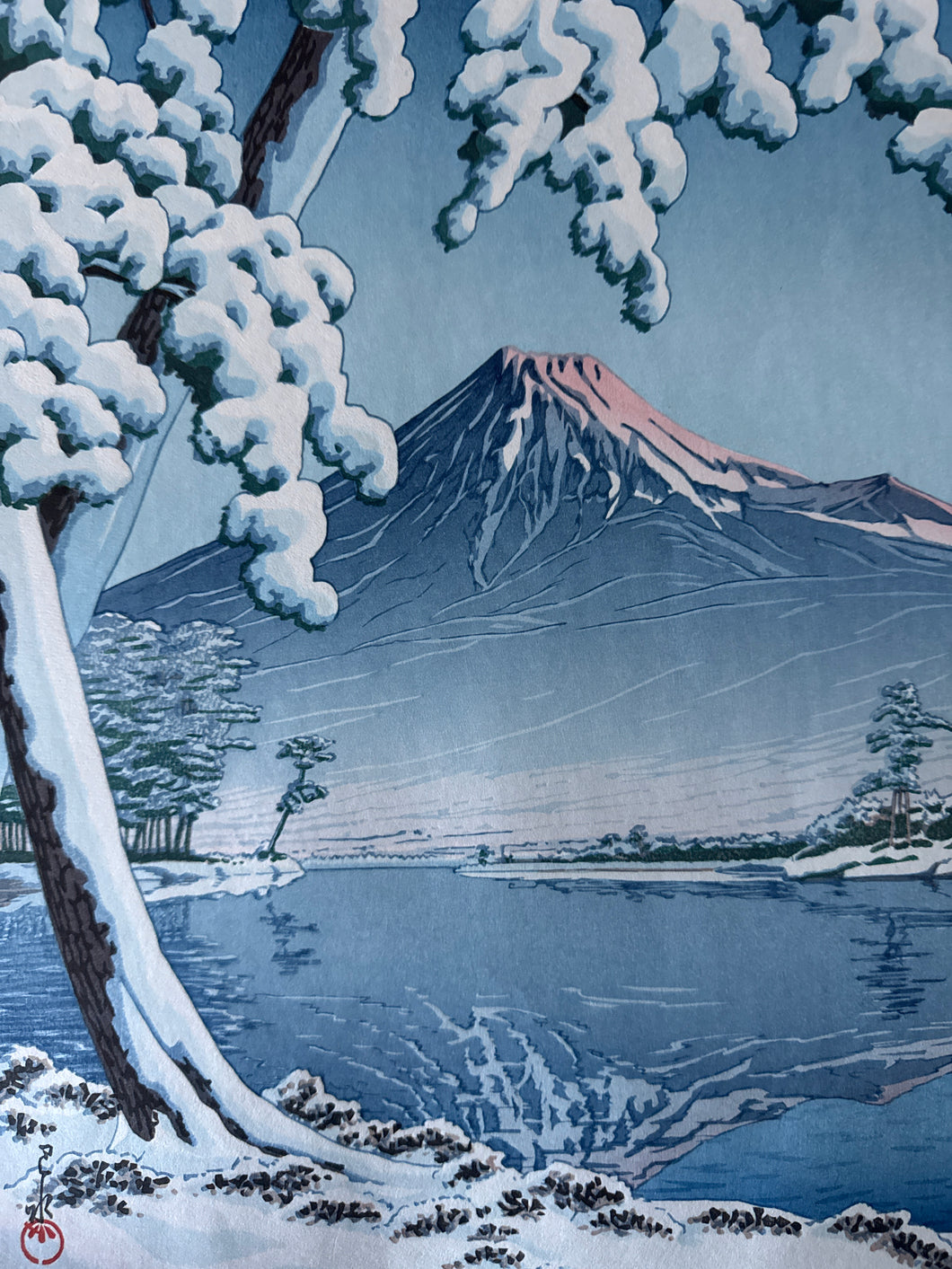 【真作保証】川瀬巴水　富士の雪晴（田子の浦）