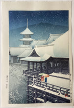 画像をギャラリービューアに読み込む, 【真作保証】川瀬巴水　春の雪 (京の清水)
