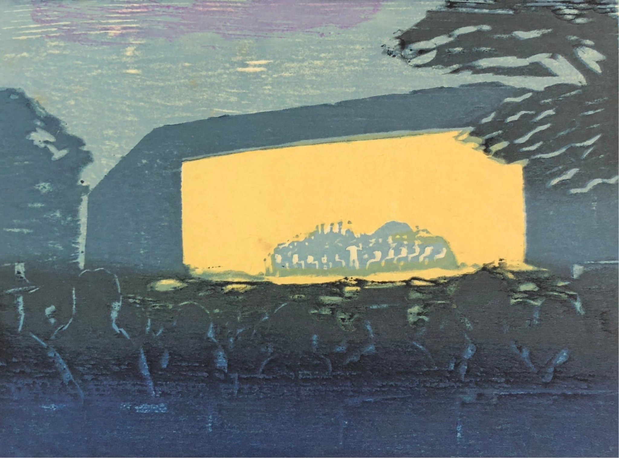 【真作】版画　河内成幸　木版画　91野生馬　草原の情景と馬たち　V147 真作】版画 河内成幸 木版画 91野生馬 草原の情景と馬たち