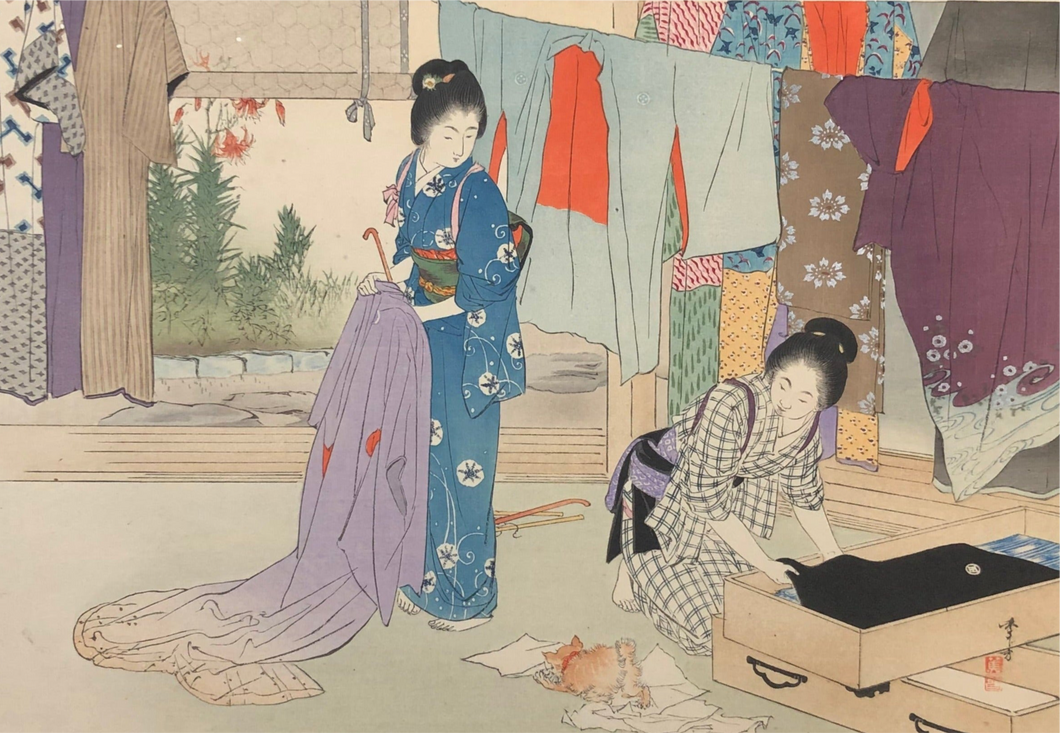 【真作保証】水野年方　三越好　都のにしき　３