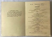 Load image into Gallery viewer, Reserve 　Nihon Yusen  N.Y.K LINE　Terukunimaru, Dinner Menu２
