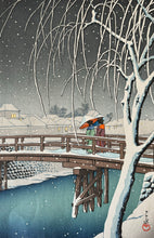 Load image into Gallery viewer, 【Guaranteed genuine】Kawase Hasui  Evening Snow ( Edo River) Ask Stocks
