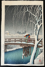 Load image into Gallery viewer, 【Guaranteed genuine】Kawase Hasui  Evening Snow ( Edo River) Ask Stocks

