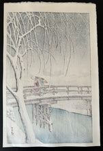 Load image into Gallery viewer, 【Guaranteed genuine】Kawase Hasui  Evening Snow ( Edo River) Ask Stocks
