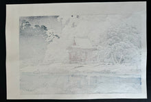 Load image into Gallery viewer, 【Genuine guarantee】 Kawase Hasui, Snow at Inokashira Benten shrine precinct, 1929
