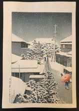 Load image into Gallery viewer, 【Genuine guarantee】 Kawase Hasui, Snow at Dichi, 1925
