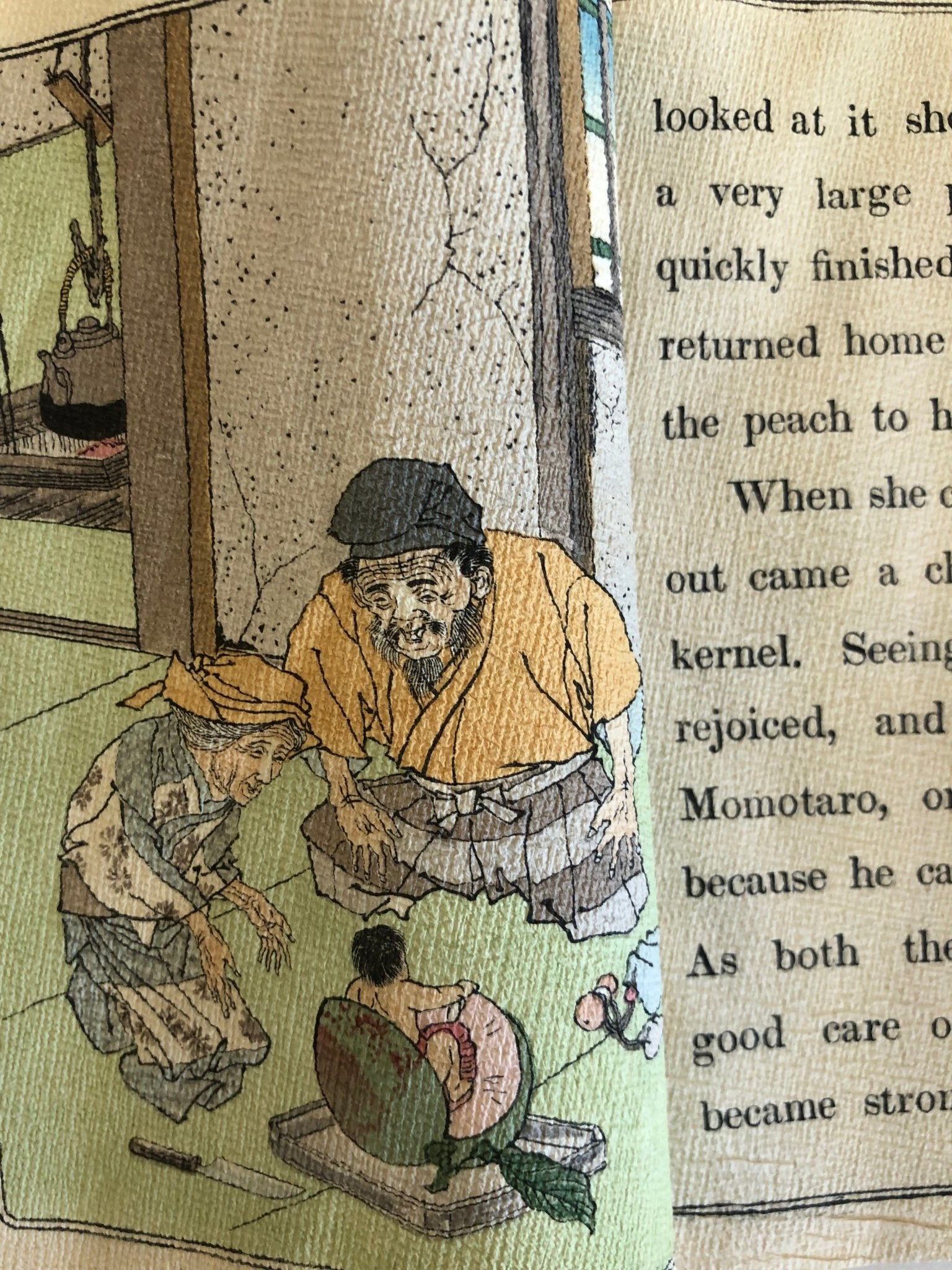 真作保証】ちりめん本 日本昔噺第一号 桃太郎 木版画 ちりめん