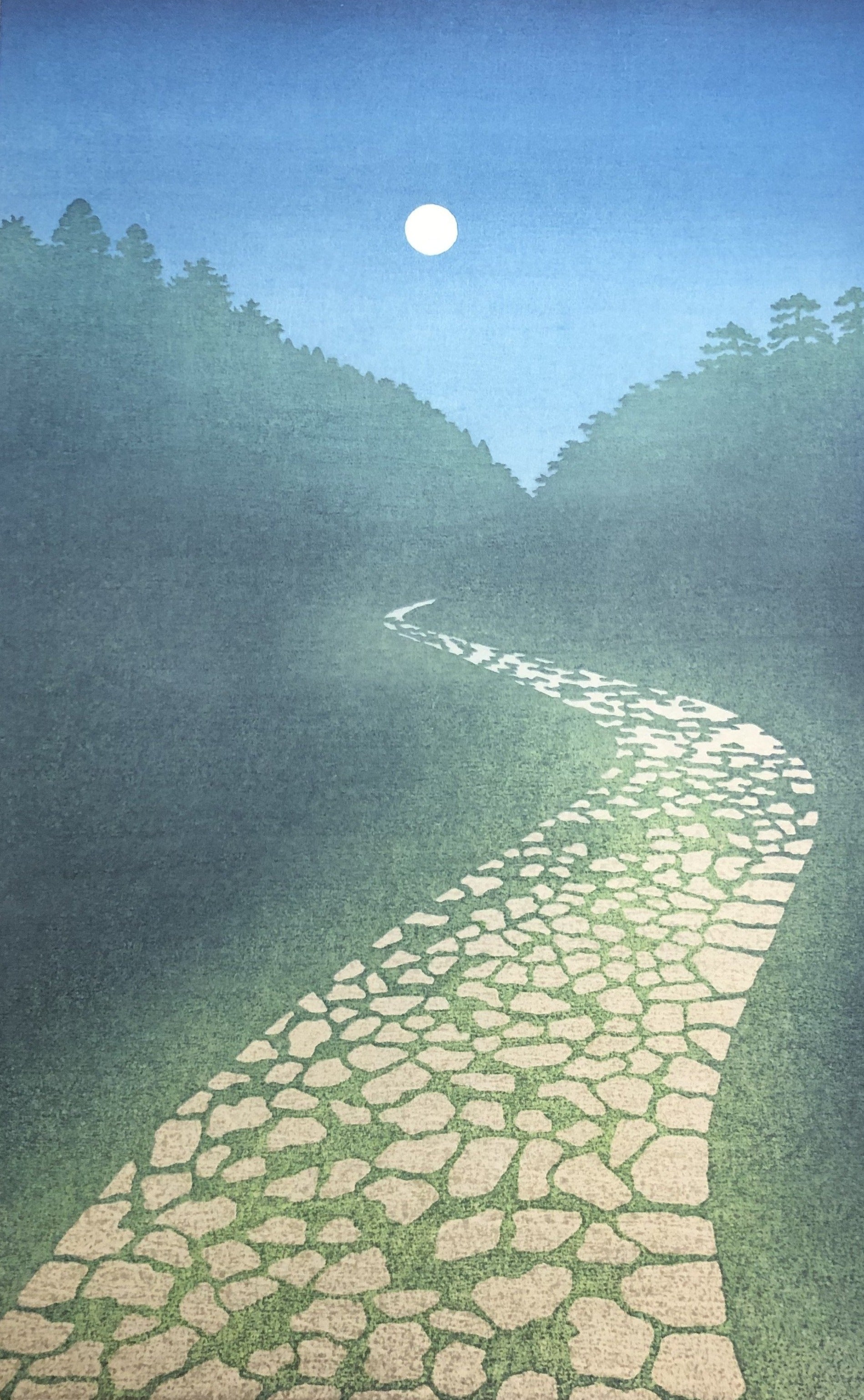 本物！吉田司 八ヶ岳 木版画 直筆サイン入り 創作版画 吉田博ご子孫