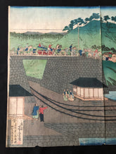 画像をギャラリービューアに読み込む, 【真作保証】一孟斎芳虎　東京高輪海岸蒸気車鉄道走行之全図

