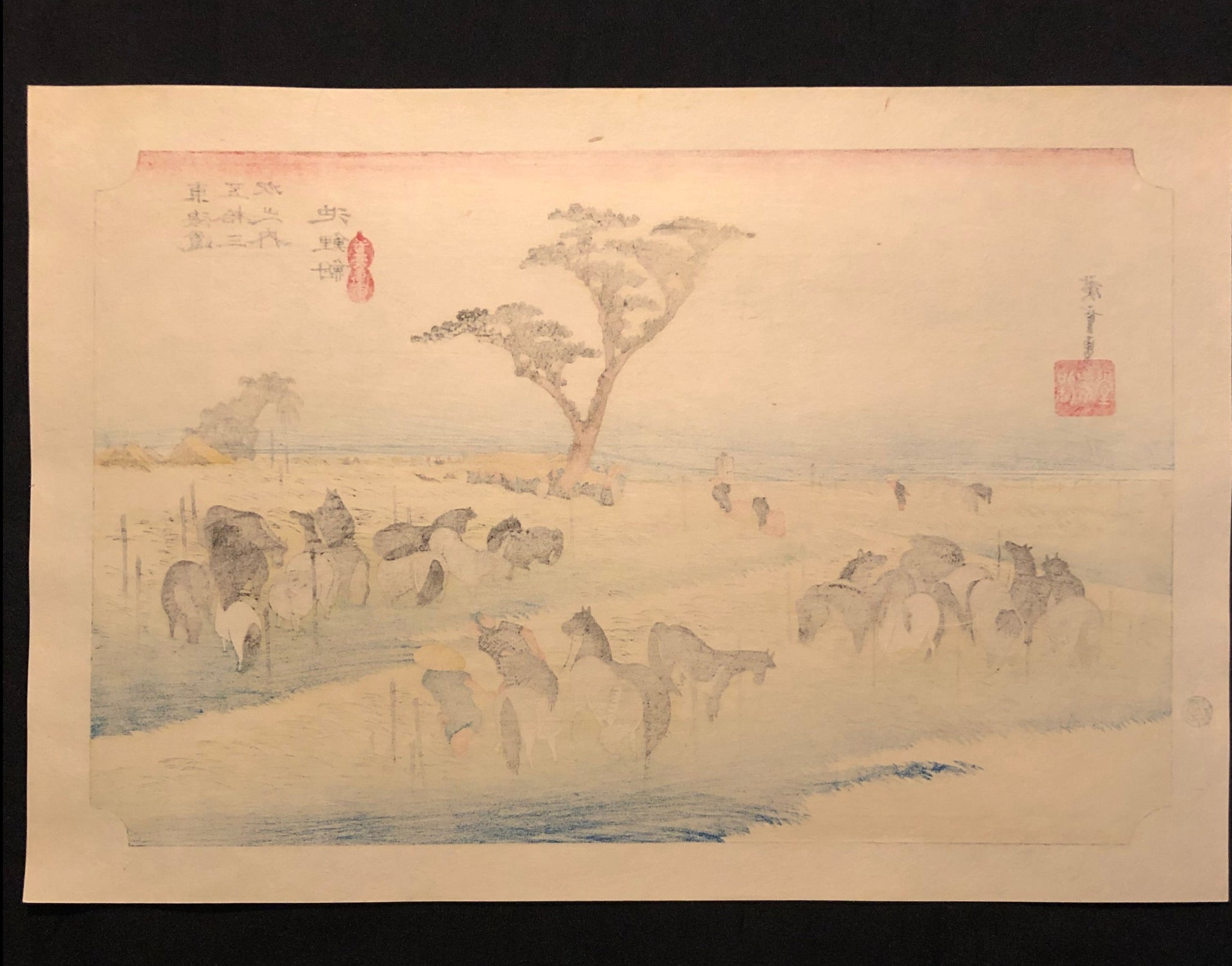 歌川広重 東海道五十三次 復刻版 池鯉鮒 木版画 浮世絵 Utagawa