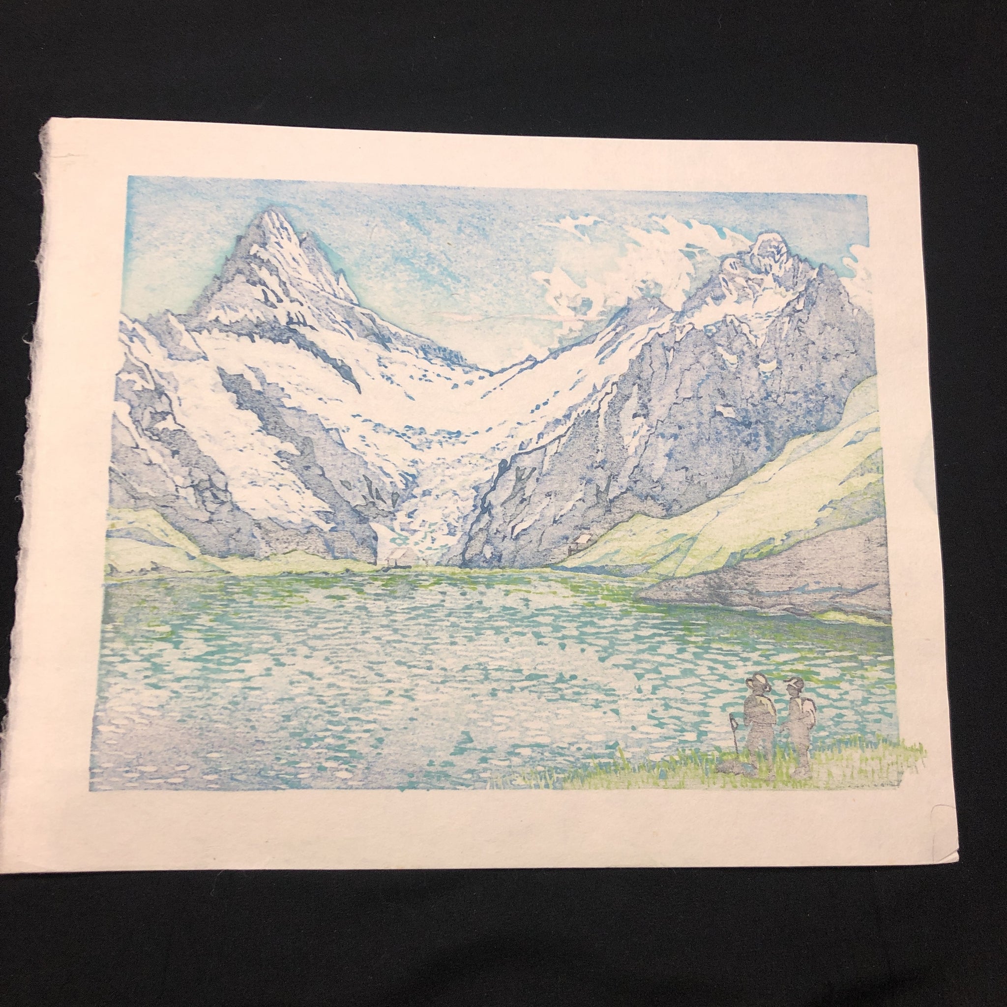 版画　山上の湖 バッハ アルプ ゼー　杉山修　No.80 版画山上の湖 バッハ アルプ ゼー杉山修No.80