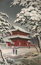 画像をギャラリービューアに読み込む, 【真作保証】土屋光逸　増上寺の雪　昭和八年　
