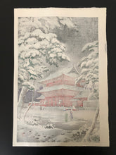 画像をギャラリービューアに読み込む, 【真作保証】土屋光逸　増上寺の雪　昭和八年　
