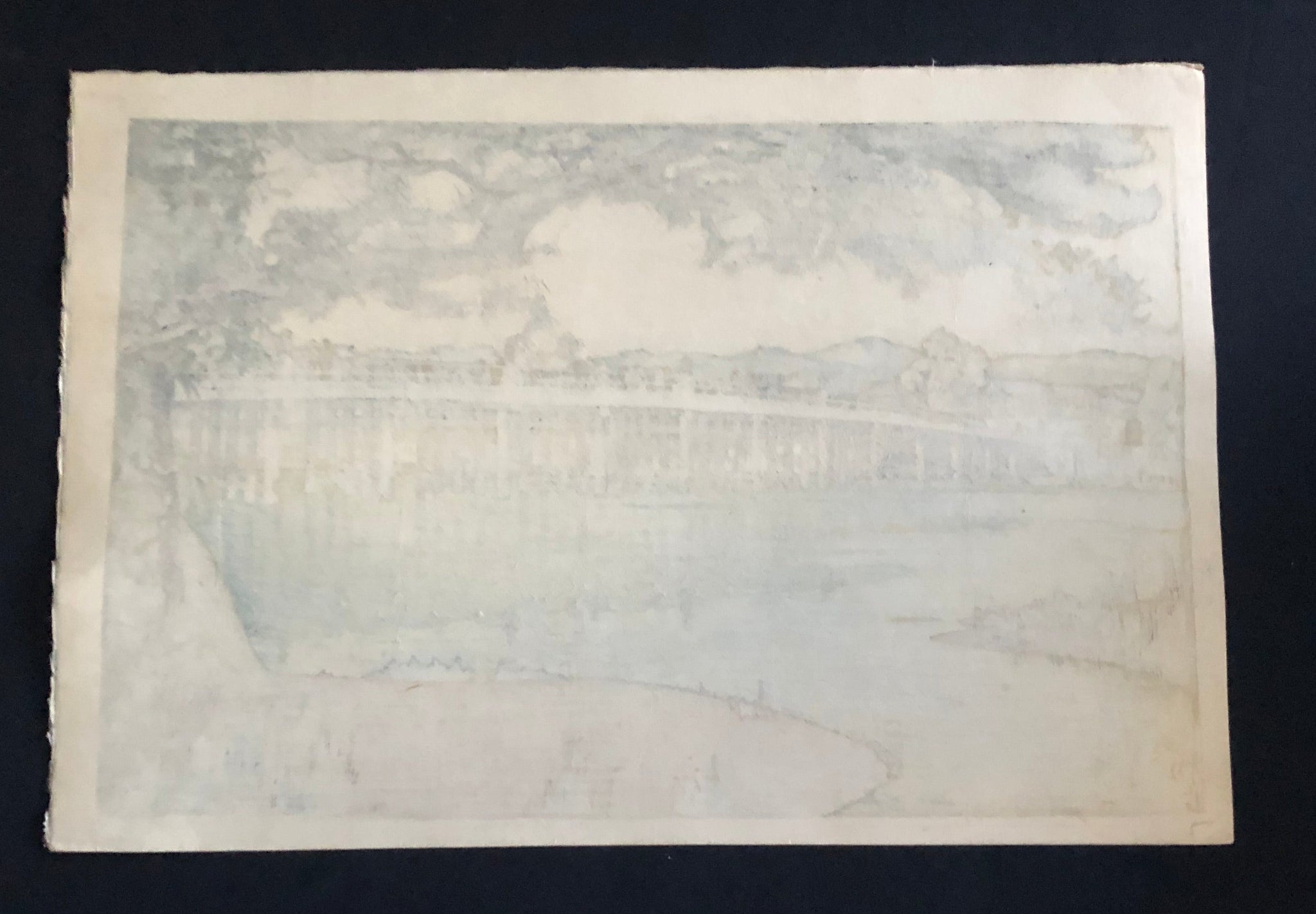 吉田博 〈瀬田の唐橋〉昭和8年作『自摺』木版画 吉田博 〈瀬田の唐橋〉昭和8年作『自摺』木版画 - メルカリ