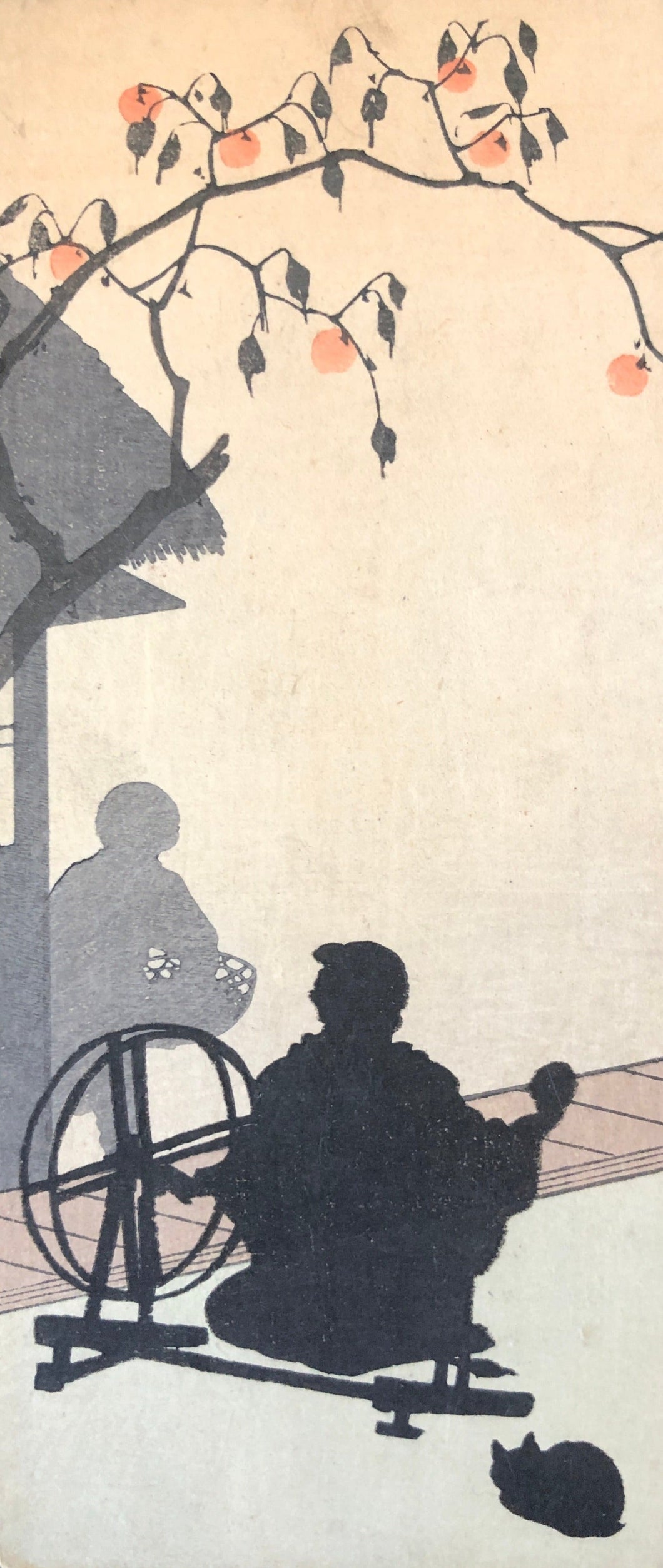 庄田耕峯　木版画　影絵短冊