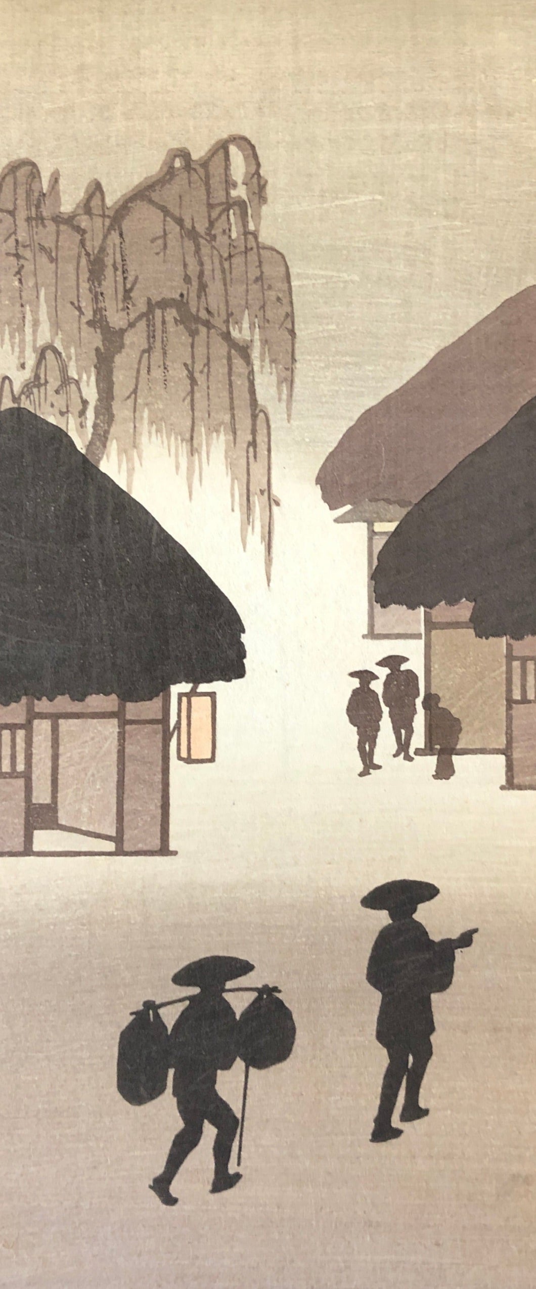 庄田耕峯　木版画　影絵短冊